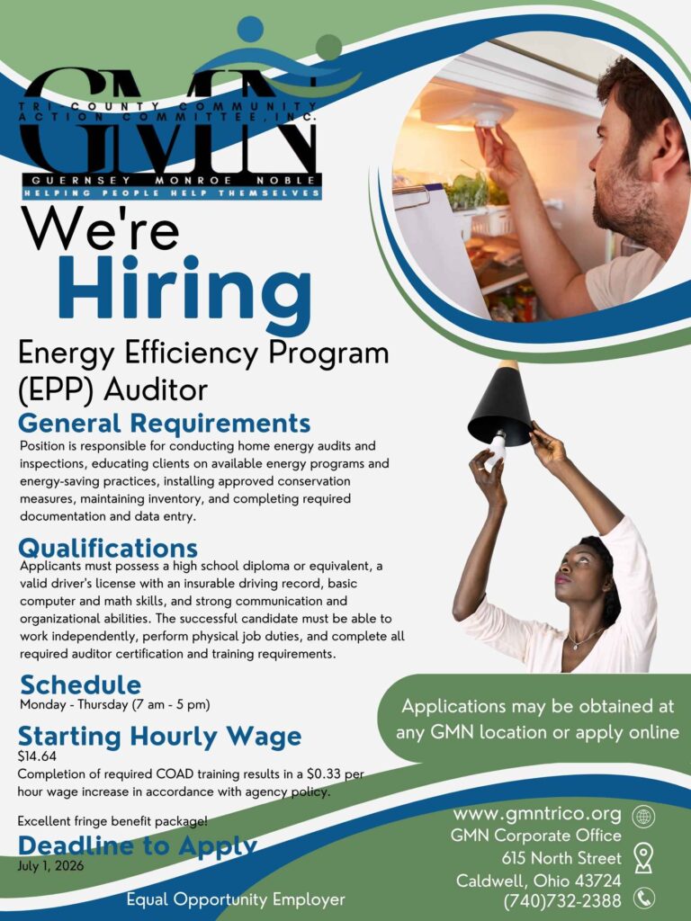 Job posting. Energy Efficiency Program Auditor. Details at the linked PDF.